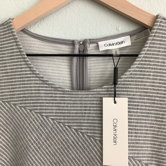 Calvin Klein NWT Grey/White Dress M/M Asymmetrical - Picture 5 of 8
